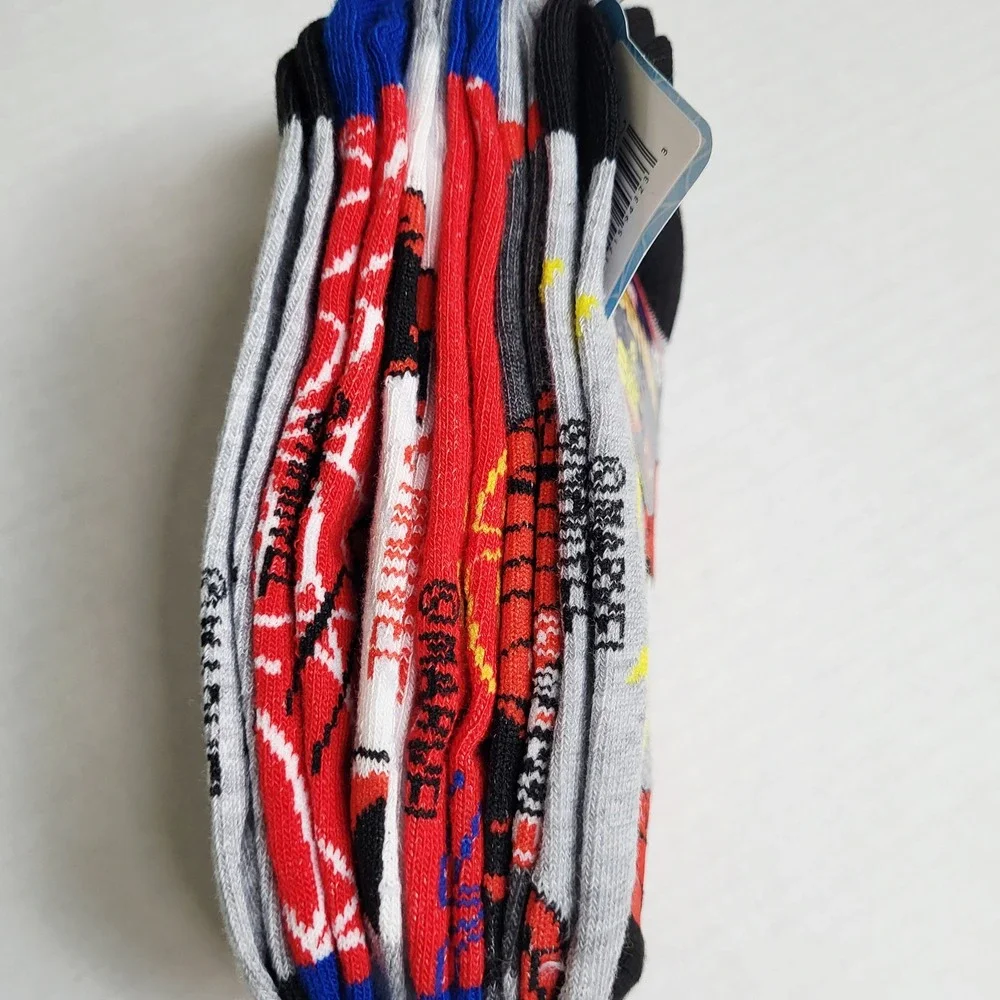 Marvel Spider Man Kids 6 Pair No Show Socks Shoe Size LG 3-9‎ Superhero NWT